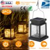 2Pcs Solar Powered Hanging Lights 30LED Beads 9.84FT Copper String Decorative Lamp Waterproof Outdoor Fairy String Lights w/ Detachable Hanging Hook