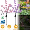 2Pcs Solar Powered Garden Light Orchid Flower Stake Lamps Waterproof LED Lawn Lights For Yard Driveway Walkway Patio Decoration