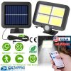 Solar Powered Wall Lights 128 LEDs Motion Sensor Lamp IP65 Waterproof Dusk to Dawn Sensor Light w/ 3 Light Modes Remote Control for Front Door Deck