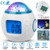 Kids Music Star Sky LED Projection Lamp Digital Alarm Clock Thermometer Calendar Lights