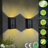2Pcs Solar Deck Lights Outdoor 2LED Beads Waterproof Sensor Fence Stair Lamps For Patio Landscape Yard Warm White Lighting Color