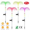 4Pcs Solar Powered Jellyfish Lights IP44 Waterproof Decorative Outdoor Lamps 7 Color Changing Night Light