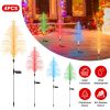 4Pack 7 Color Changing Solar Christmas Tree Lights Outdoor Optical Fiber Stake Lights Cedar Tree Lights with Topper Star IP44 Waterproof for Garden Ya