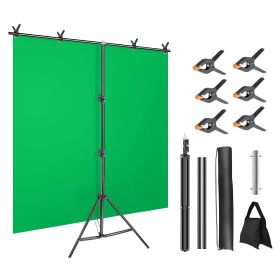 5ö.5FT T-Shape Photo Video Backdrop Stand Heavy Duty Background Stand Adjustable Photography Backdrop Stand with 6 Spring Clamps Sandbag Carry Bag fo
