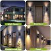 2Pcs Cylindrical Wall Light IP65 Waterproof Up Down Head Wall Mount Lamp For Porch Garage Garden Patio