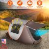 3-4 Person Pop Up Tent Automatic Setup Camping Tent Waterproof Instantåtup Tent with 4 Tent Poles 2 Mosquito Net Windows Carrying Bag for Hiking Cli