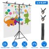 6.5ø.5FT T-Shape Photo Video Backdrop Stand Heavy Duty Background Stand Adjustable Photography Backdrop Stand with 6 Spring Clamps Sandbag Carry Bag