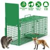 26in Single Door Live Animal Cage Trap For Animals Under 5LBS Easy To Setup Humane Galvanized Iron Trap Cage For Small Cats Rabbits Squirrels Moles Ch