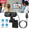 FHD 1080P USB Webcam w/ 360otatable Clip Streaming USB Camera Plug And Play For PC Video Conferencing Gaming Facetime Broadcast