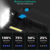 Super Bright LED Searchlight USB Rechargeable Flashlight Waterproof Tactical Torch Handheld Emergency Spotlight w/ 4 Lighting Modes