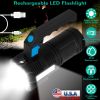 Super Bright LED Searchlight USB Rechargeable Flashlight Waterproof Tactical Torch Handheld Emergency Spotlight w/ 4 Lighting Modes