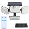 2 Pack Solar Powered Wall Lights IP44 Waterproof Motion Sensor Lights with 4 Adjustable Heads 333Pcs LED Beads 120ensing Angle Remote Control for Y