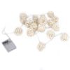 White Rattan Globe Battery Operated Fairy String Light