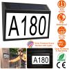 Solar Powered House Numbers LED Light Dusk To Dawn Address Plaque Sign Waterproof Wall Mount Number Plate Lamp for House Yard Garden Street Mailbox