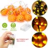 Halloween String Lights 59IN Total Length Pumpkin LED Lamps Battery Powered Decorative Holiday Lights For Indoor Decor