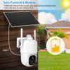 Solar Wireless Security Camera IP65 Waterproof Battery Powered 2.4G WiFi 1080P Surveillance Camera System with Spotlight Night Vision Human Motion Det
