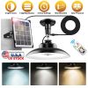Solar Shed Light with Separate Panel Wall Mounted Solar Pendant Light Indoor Outdoor with Remote Timer 3 Modes 3 Light Colors IP 55 Waterproof for Gaz
