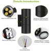 2Pcs Cylindrical Wall Light IP65 Waterproof Up Down Head Wall Mount Lamp For Porch Garage Garden Patio