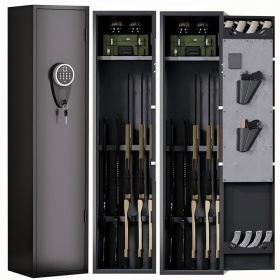 3-5 Gun Safe, Biometric Gun Safes for Home Rifle and Pistols, Quick Access Safes for Shotguns, Long Gun Safe with Adjustable Shelf and Gun Rack