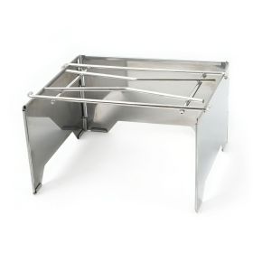 HAWOK Folding Outdoor Stove Stainless Steel with Stainless Steel Grill and Carrying Bag, 8.7"D x 8"W x 4.7"H