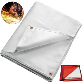 VEVOR 8 x 10 Ft Welding Blanket White Fiberglass Blanket Portable Fiberglass Fire Retardant Blanket Welding Mat Welding Fireproof Thermal Resista
