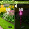 2Pcs Solar Angel Lights Outdoor 7 Color Changeable Decorative Lamp LED Stake Light Yard Patio Lawn Garden Light