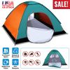 3/4 Man Waterproof Camping Tent Instant Pop Up Dome Tent w/Mosquito Net Doors Bags