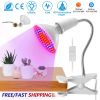 LED Grow Light 12W 200 Red Blue LEDs Plant Grow Lamp 360¯tatable Plant Light w/ Desk Clip for Plants Indoor