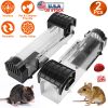 2Pcs Humane Live Mouse Trap Reusable Rat Rodent Trap Catch Release Cage Safe for Family Children Pets Easy Setup
