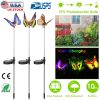 3Pcs Solar Powered Stake Lights IP65 Waterproof 7 Color Changing Decorative Butterfly Lamps w/ Rotatable Solar Panel For Lamp Pathway Yard