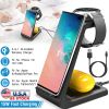 15W 3 in 1 Wireless Charger Dock Fast Charging Station Stand Holder Fit for iPhone 13/12/11/XS Apple Watch Series 7/6/5/4/3/2/1 AirPods 2 AirPods Pro