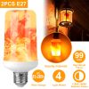 2Pcs E27 LED Flame Effect Light Bulb Flickering Fire Lamp 4 Modes Xmas Dïr Light