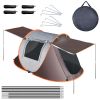 3-4 Person Pop Up Tent Automatic Setup Camping Tent Waterproof Instantåtup Tent with 4 Tent Poles 2 Mosquito Net Windows Carrying Bag for Hiking Cli