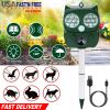 Solar Powered Ultrasonic Animal Repeller PIR Motion Sensor Rat Cat Dog Repellent Deterrent IP66 Waterproof Deer Raccoon Rabbit Squirrel Bird%st Repe