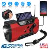Emergency Solar Hand Crank Weather Radio AM/FM/NOAA Radio SOS 2000mAh Power Bank Flashlight w/ Reading Lamp
