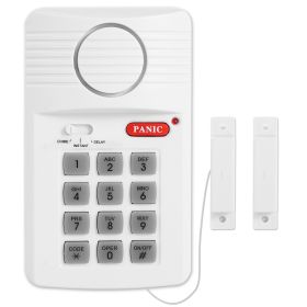 Wireless Magnetic Door Alarm 3 Settings 110dB Siren Keypad Bell Ring Easy Install Home Security System for Apartment Office Shed Garage