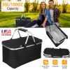30L Insulated Picnic Basket Cooler Collapsible¯od Delivery Storage Bag Grocery Market Basket Heat & Cool Insulation w/ Aluminum Handles