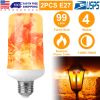 2Pcs E27 LED Flame Effect Light Bulb Flickering Fire Lamp 4 Modes Xmas Dïr Light