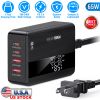 65W Fast Wall Charger 4 Port USB Charging Station PD3.0 QC3.0 Adapter Fit for iPhone 14 13 12 11 Samsung S22 S21 Switch MacBook iPad