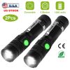 2Pcs LED Handheld Flashlight Zoomable USB Rechargeable Flashlight Torch w/ 4Modes SOS Night Light For Night Walking Adventures Searching