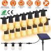 48FT Solar String Light Hanging 15 Vintage Edison Bulbs for Patio Party Yard Garden Wedding Decor 4 Light Modes IP65 Waterproof