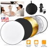 42.5In 5 In 1 Photography Round Light Reflector Collapsible Multi Disc Light Diffuser w/ Storage Bag Translucent Silver Gold White Black 5 Colors Refl