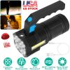 Super Bright LED Searchlight USB Rechargeable Flashlight Waterproof Tactical Torch Handheld Emergency Spotlight w/ 4 Lighting Modes