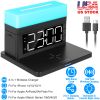 3 in 1 Wireless Charger Fast Charging Station Dock with Alarm Clock and Dimmable Colorful Night Light Fit for iPhone 14/13/12/11/Pro Max/iWatch/AirPod