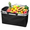 30L Insulated Picnic Basket Cooler Collapsible¯od Delivery Storage Bag Grocery Market Basket Heat & Cool Insulation w/ Aluminum Handles
