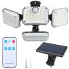 2 Pack Solar Powered Wall Lights IP44 Waterproof Motion Sensor Lamps with Separate Solar Panel 4 Adjustable Heads 333Pcs Beads 120ensing Angle Remo