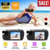 HD 1080P Digital Video Camcorder 2.7in 16X Zoom DV Camera 270otation Rechargeable Kid Camera w/Fill Light Selfie