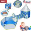 3 In 1 Child Crawl Tunnel Tent Kids Play Tent Ball Pit Set Foldable Children Play House Pop-up Kids Tent w/Storage Bag for Indoor Outdoor Travel Use