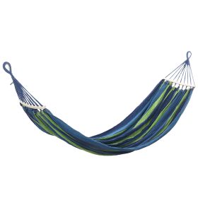 Double Hammock 2 Person Canvas Hanging Hammock Swing¥d with Carrying Bag Hold 330LBS for Camping Travel Beach (Option: DoubleHammockBlue)