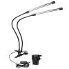 LED Grow Light Dual Head 18W 36 Red Blue LEDs Plant Grow Lamp Timer Function 360djustable Gooseneck 10 Dimmable Levels